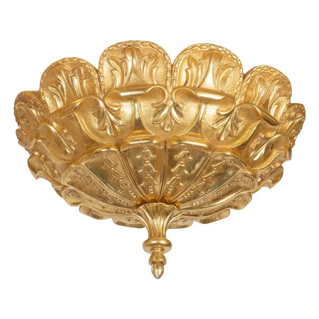 Gold Giltwood Foliate Motif Bowl Pendant by Carlos Villegas For Sale - Image 8 of 8