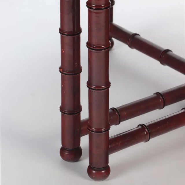 French A French Faux Bamboo Dining Room Table, in the Manner of Jansen, C. 1960. For Sale - Image 3 of 9