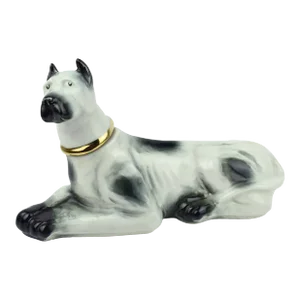 Vintage White and Black Great Dane Figurine Ceramic Decanter