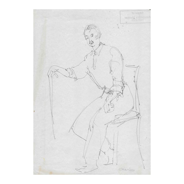 Alexandra Merker Figure Drawing of Charles For Sale