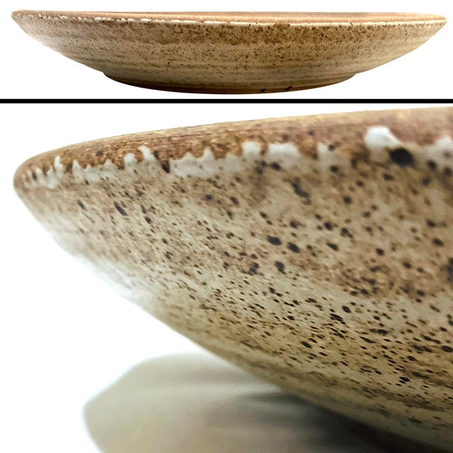 1980s 1980's Monumental Stoneware Pottery Charger Decorated - Ken Edwards Montana Potter For Sale - Image 5 of 8