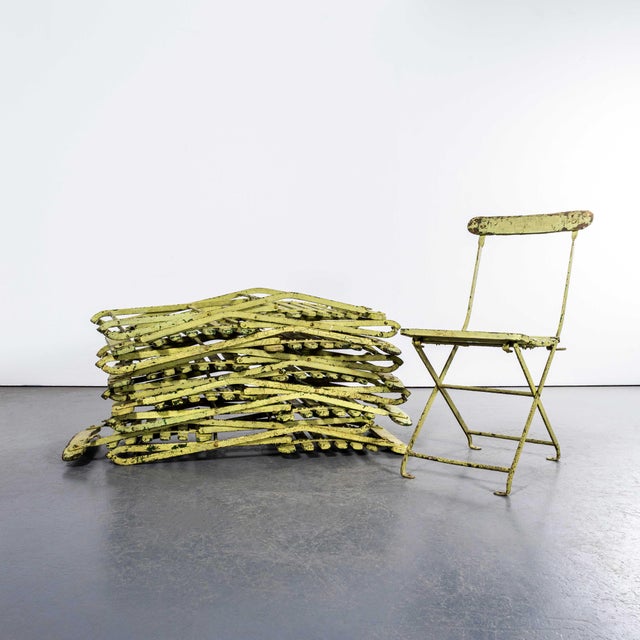 English Green Pavilion Folding Chairs, 1950s, Set of 4 For Sale - Image 6 of 10