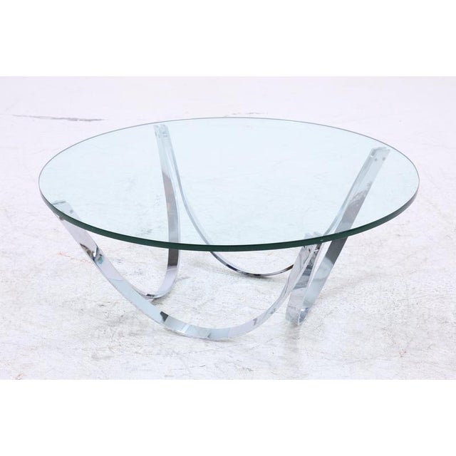 Mid-Century Glass Coffee Table with Chrome Frame by Werner Lindner for Bacher For Sale - Image 4 of 12