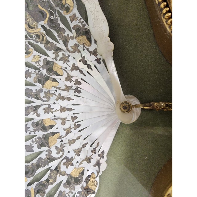 Stunning Hand Painted Antique Framed French Fan For Sale - Image 11 of 11