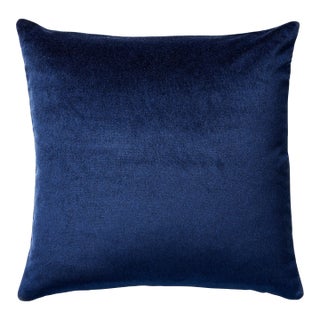 The House of Scalamandré Bay Velvet Outdoor Pillow, Navy For Sale