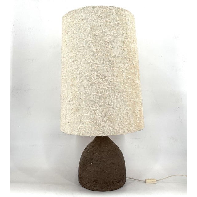 Large Ceramic Table Lamp or Floor Lamp with Original Fabric Shade from Krö, 1960s For Sale - Image 4 of 11
