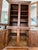 2000 - 2009 Antique-Style Pine Step-Back Hutch With Wavy Seedy Glass Doors For Sale - Image 5 of 10