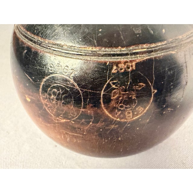 Pair of Early 20th Century Scottish Monogramed Hardwood Lawn Balls For Sale - Image 10 of 10