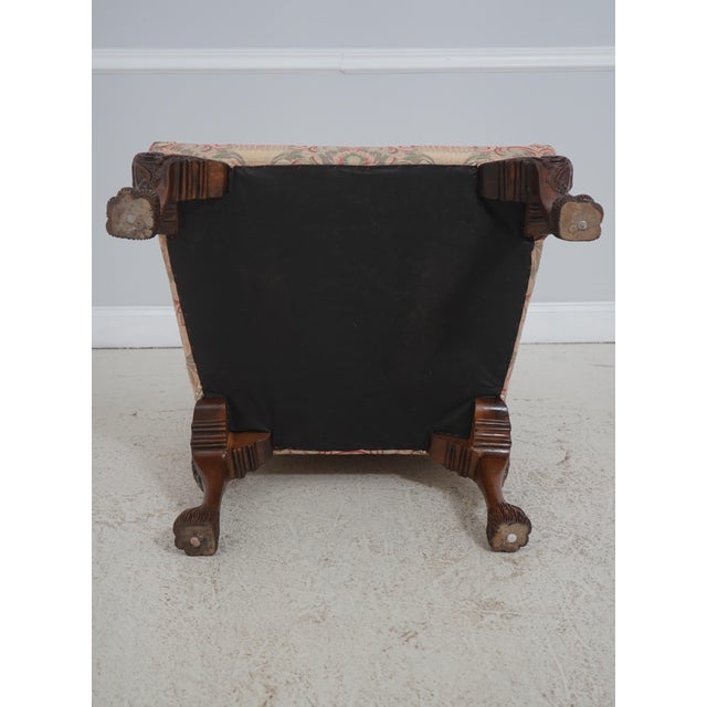 Pair Chippendale Paw Feet Newly Upholstered Armchairs For Sale - Image 18 of 18