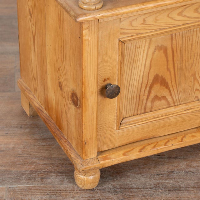 Early 20th Century Small Pine Nightstand With Marble Top and Shelf For Sale - Image 11 of 13