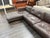 Contemporary Leather Sectional + Left Chaise, Dark Brown For Sale In San Francisco - Image 6 of 12