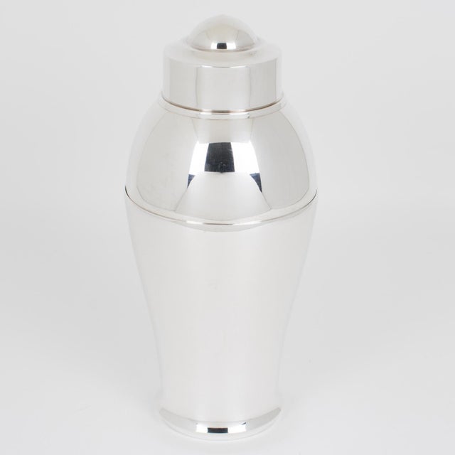 Silver 1940s Saint Medard Art Deco Silver Plate Baby Cocktail Shaker and One-shot Glasses - 3 pcs with Case For Sale - Image 8 of 17