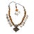 Late 20th Century Faux Amber Bead & Silver Necklace For Sale