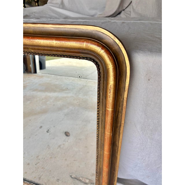 Late 19th Century French Louis Philippe Giltwood Wall Mirror For Sale - Image 4 of 12