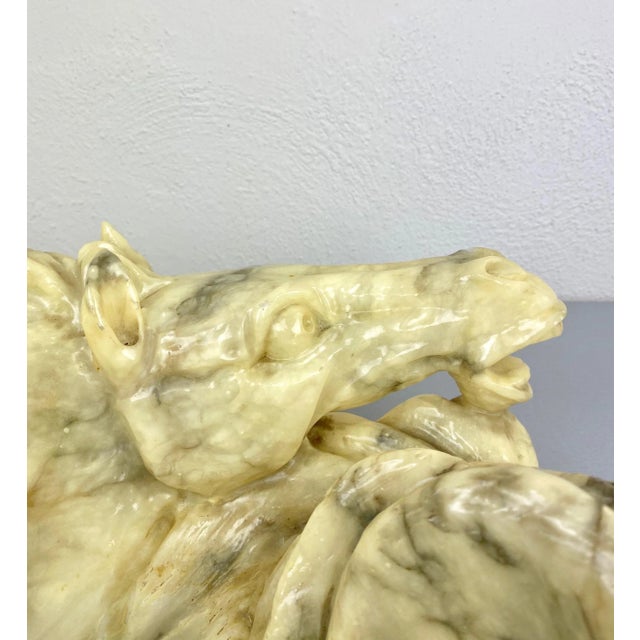 Hand Carved Alabaster Horse Centrepiece Sculpture, Italy, 1970s For Sale - Image 9 of 14