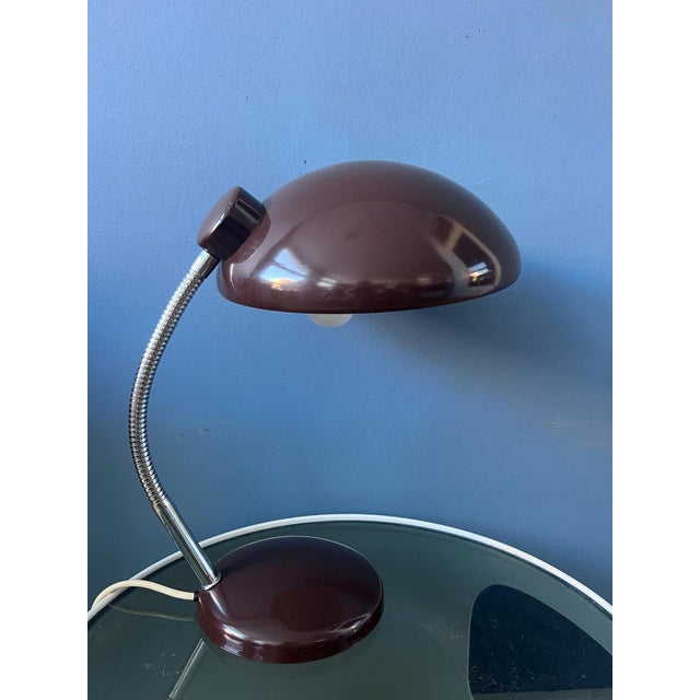 Brown Large Mid-Century Brown Desk Lamp For Sale - Image 8 of 12