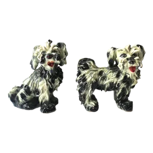 Italian Porcelain Dog Sculptures Attrib. To Guido Cacciapuoti
