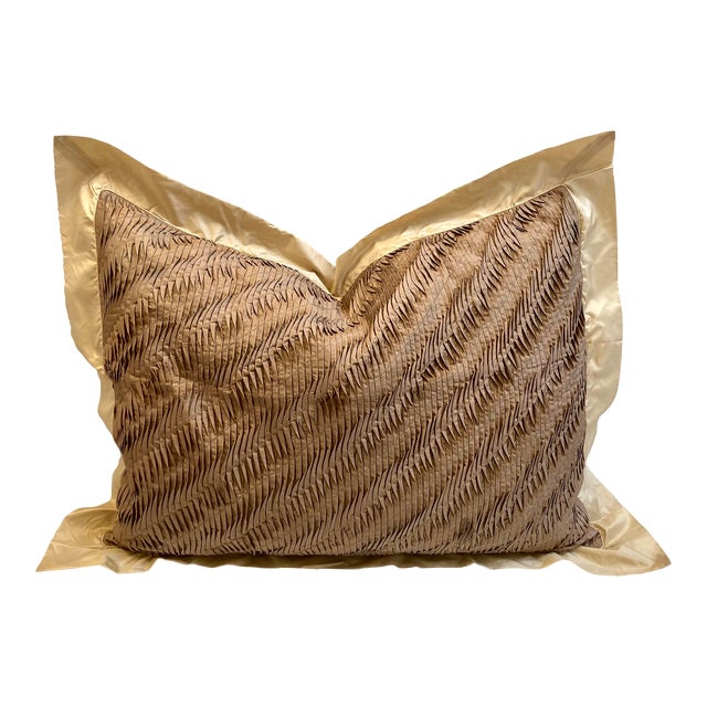 Modern Pleated Tuck Silk Standard Pillow Sham For Sale