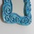 Ceramic Wall Mirror with Light Blue Ceramic Frame, 1970s For Sale - Image 7 of 12