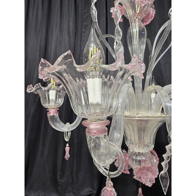 Glass Vintage Murano Chandelier, 1980s For Sale - Image 7 of 17