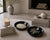 Modern Pair Large Ammonite Plates Black White 6.25" Millions Years For Sale - Image 3 of 9