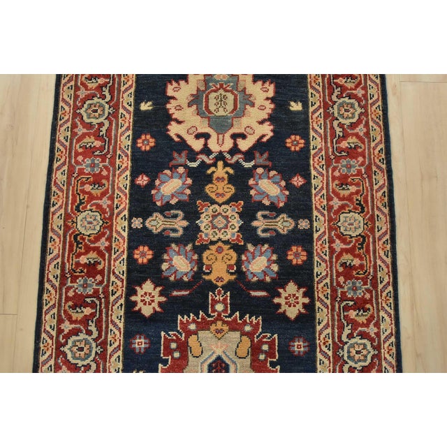 2020s Kazak Runner 2’9” X 9’5” Blue Wool Traditional Hand-Knotted Oriental Rug For Sale - Image 5 of 14