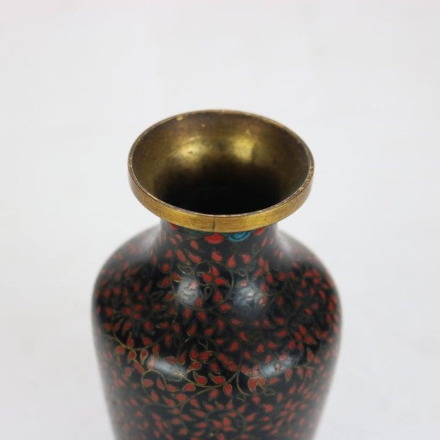 Antique Cloisonne Enameled Cabinet Vase, Early 20thC. Measures - 5.25"H x 2.75"W x 2.75"D This exquisite antique cloisonné...