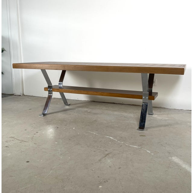 Vintage Coffee Table with Copper Top and Chrome Legs, 1970s For Sale - Image 3 of 14