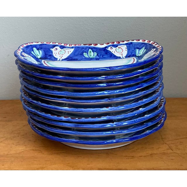 Traditional Vintage Italian Solimine Glazed Ceramic Salad Plate - Set of 10 For Sale - Image 3 of 12