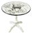 A Vintage-Style Round Side Table With a Bamboo-Patterned Base. For Sale