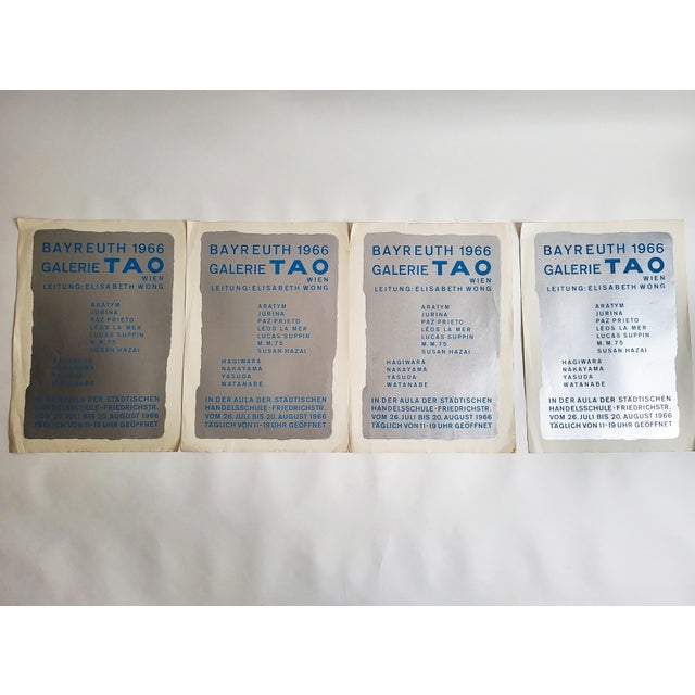 Original Silkscreen Poster for Galerie Tao Exhibition Opening, 1966 For Sale - Image 6 of 7