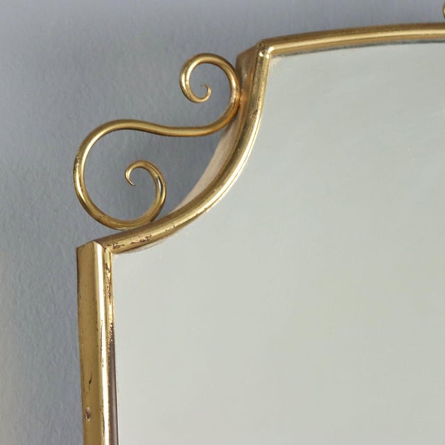 Vintage Mirror with Brass Frame, 1950s For Sale - Image 4 of 7