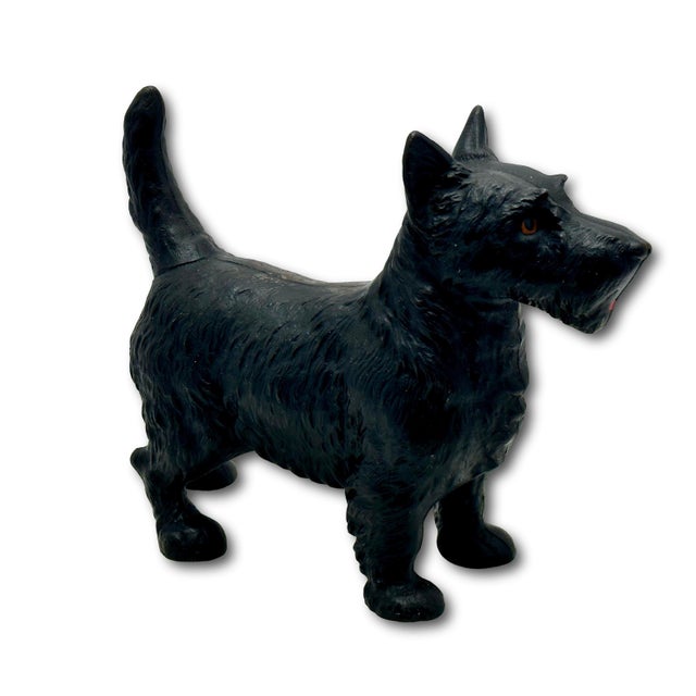 Very Nice Vintage Hubley Manufacturing Co. Cast Iron Standing Scottish Terrier - Scottie Dog Doorstop - Circa 1930s For Sale - Image 10 of 18