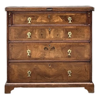 Vintage George 1 Walnut Flip Top Bachelors Chest For Sale