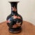 Early 20th Century Antique Large Chinese Vase Hand Painted Black Background Orange Coy Fish With Wood Stand For Sale - Image 13 of 13
