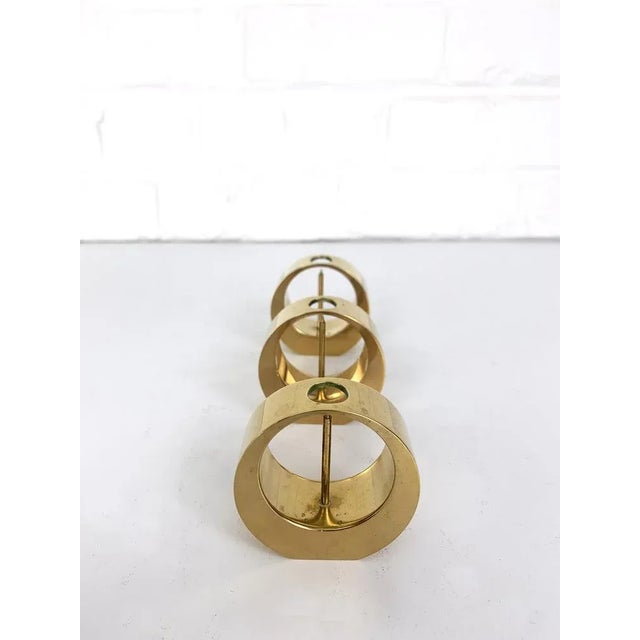Mid-Century Scandinavian Candleholders in Brass by Arthur Pe, Kolbäck, Sweden, 1950s, Set of 3 For Sale - Image 4 of 11