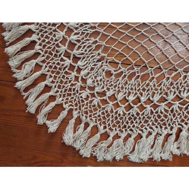 Vintage Boho style knotted tablecloth or bedspread covering. Would be stunning with a solid color fabric underneath. Could...