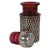 Early 20th century number 114 ruby glass vanity bottle with overlay featuring pierced sides and beaded edge, and a silver...