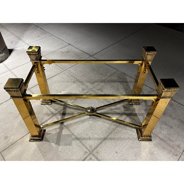Italian Brass Console Table Base After Mastercraft For Sale - Image 9 of 12