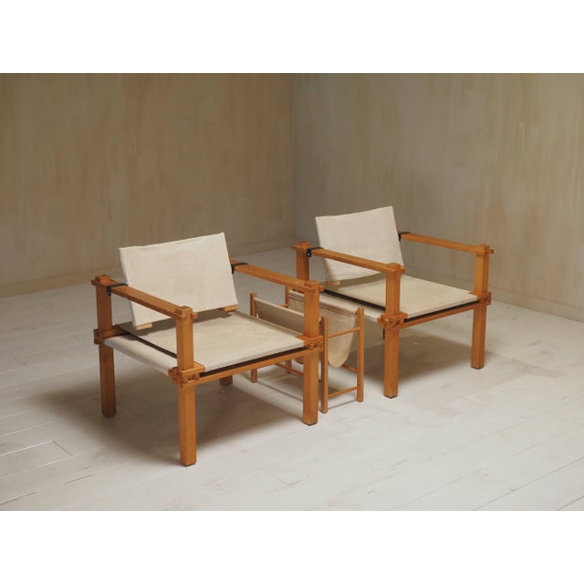 Farmer Chairs and Magazine Rack by Gerd Lange for Bofinger, 1960s, Set of 2 For Sale - Image 12 of 12