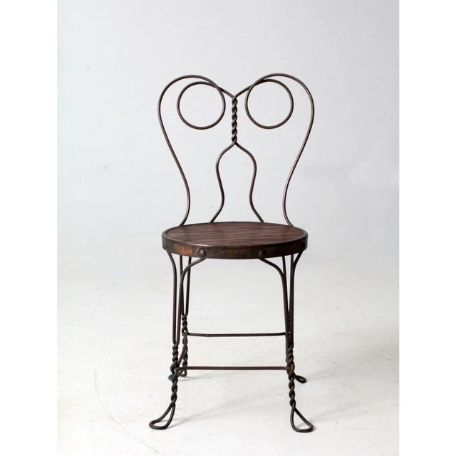 Black Antique Ice Cream Parlor Chair For Sale - Image 8 of 13