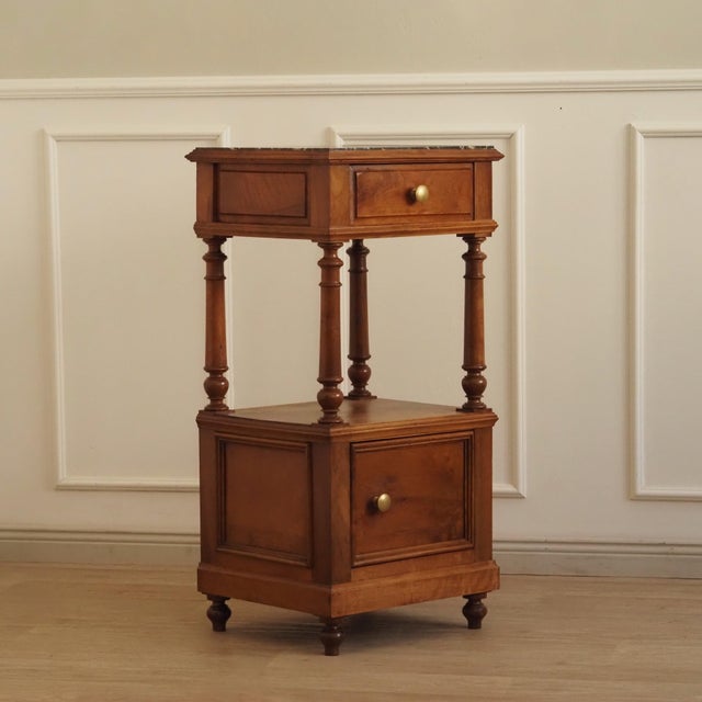 Antique Gründerzeit Bedside Table with Marble Top, 1880s For Sale - Image 13 of 13