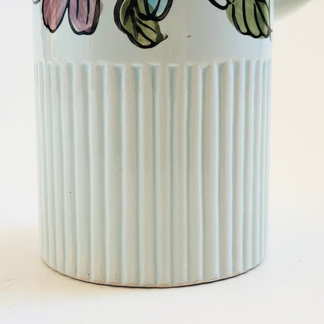 Blue MCM Floral Porcelain Pitcher by Lego, Japan For Sale - Image 8 of 11