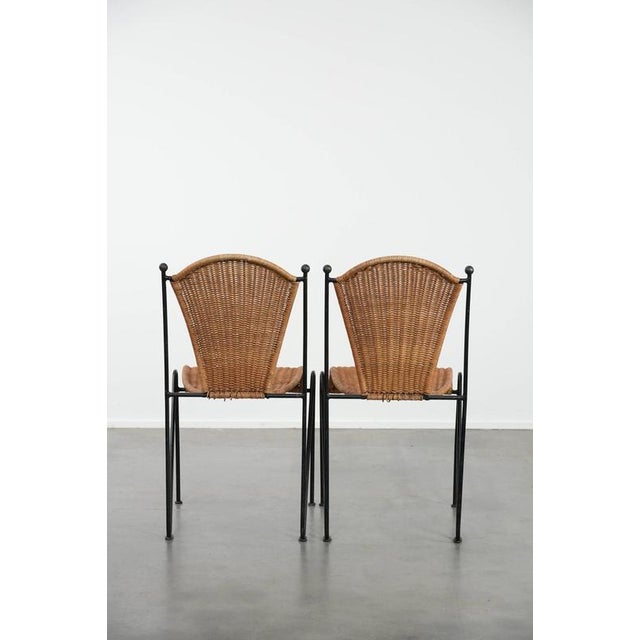 Vintage Dining Chairs with Cast Iron Frame from Frederick Weinberg, Set of 2 For Sale - Image 3 of 14