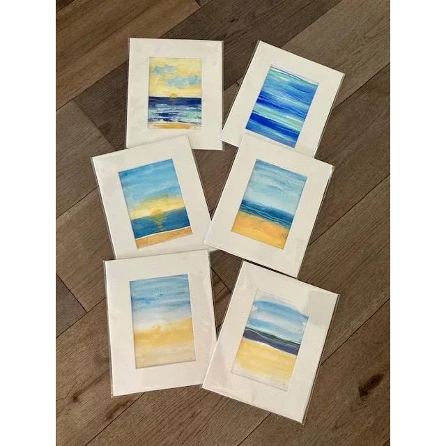 Contemporary Ocean Seascape Watercolor Painting on Paper by Stephanie Cate For Sale In Palm Springs - Image 6 of 6