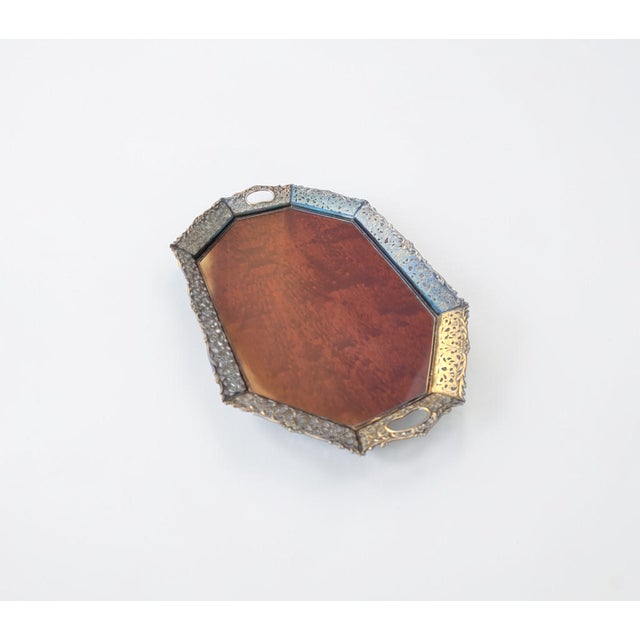 Mid-Century Dutch 835 Silver-Mounted Mahogany Serving Tray by Hooijkaas Schoonhoven, 1950s For Sale - Image 11 of 11