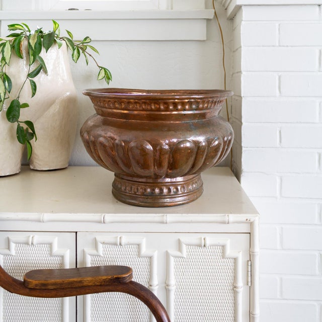 Large Turkish Copper Jardinier Planter Wine Cooler or Firewood Holder For Sale - Image 11 of 15