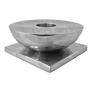 Circa 1990 Michael Graves Modernist Cast Aluminum Plinth Base Candleholder For Sale