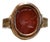 1930s 14k Yellow Gold Carnelain Soldier Warrior Intaglio Signet Ring Sz 10.25 For Sale