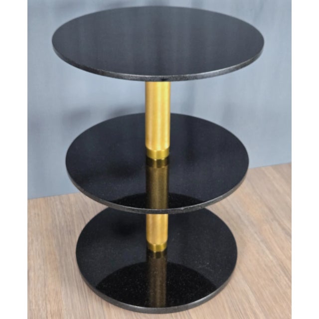 Art Deco Wyman End Table by Theodore Alexander for Ralph Lauren, Black Marble & Brass For Sale - Image 3 of 14